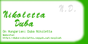 nikoletta duba business card